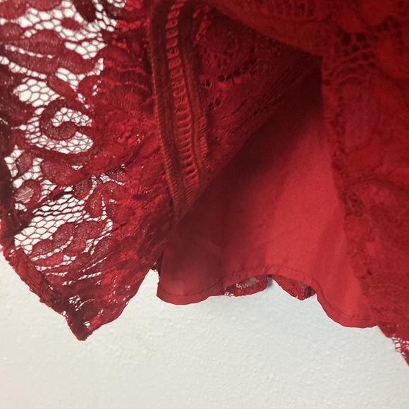 BB Dakota x Revolve Womens Size 4 Red Aphrodite Lace Tiered Cocktail Mini Dress - Picture 8 of 15